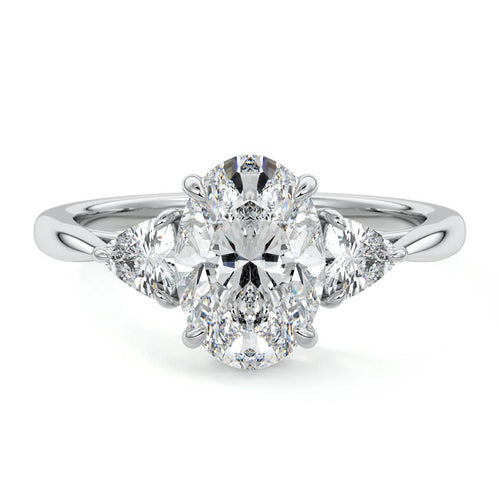 Leona - Oval Platinum Lab Grown Diamond Engagement Ring | Nura Lab
