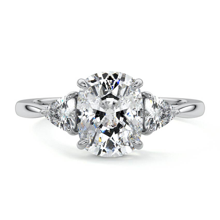 Leona - Cushion Platinum Lab Grown Diamond Engagement Ring | Nura Lab