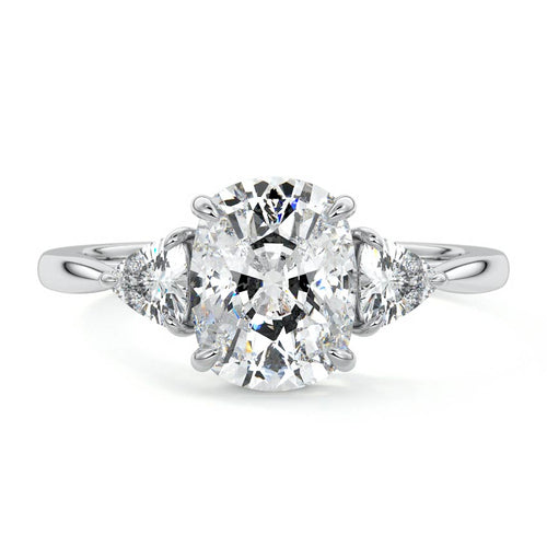 Leona - Cushion Platinum Lab Grown Diamond Engagement Ring | Nura Lab