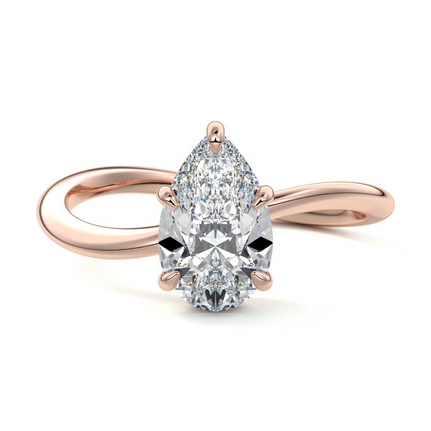 Lucia - Pear Rose Gold Lab Grown Diamond Engagement Ring | Nura Lab