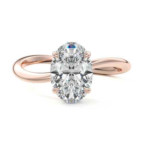Lucia - Oval Rose Gold Lab Grown Diamond Engagement Ring | Nura Lab