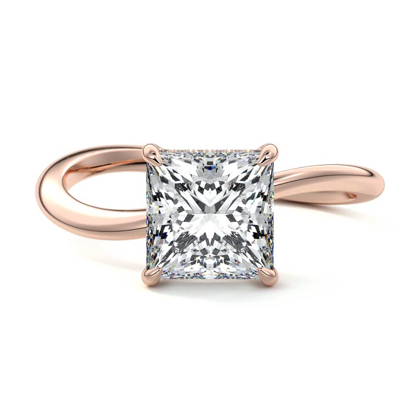 Lucia - Princess Rose Gold Lab Grown Diamond Engagement Ring | Nura Lab