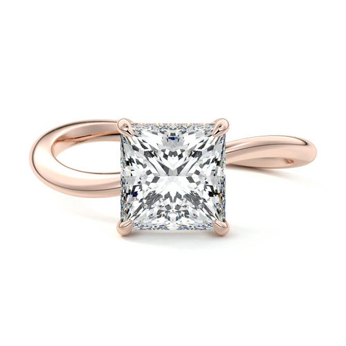 Lucia - Princess Rose Gold Lab Grown Diamond Engagement Ring | Nura Lab