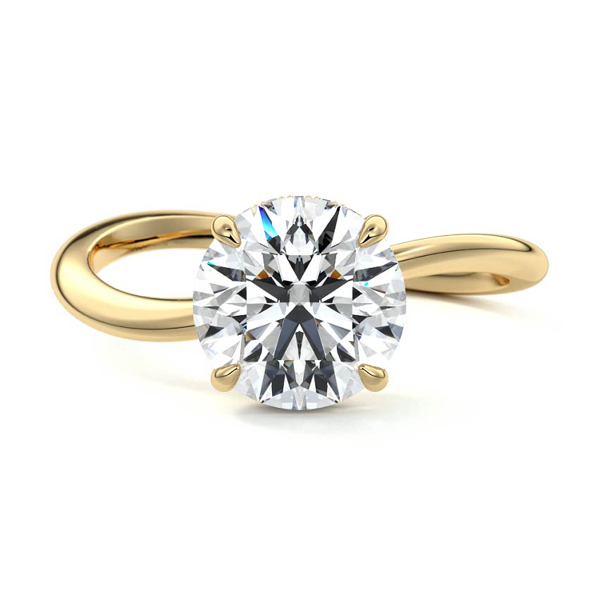 Lucia - Round Yellow Gold Lab Grown Diamond Engagement Ring | Nura Lab