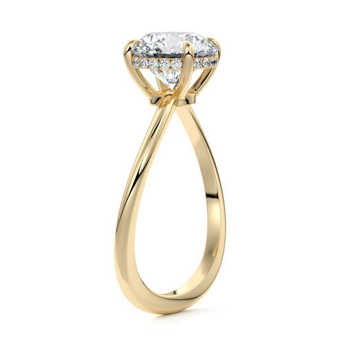Lucia - Round Yellow Gold Lab Grown Diamond Engagement Ring | Nura Lab