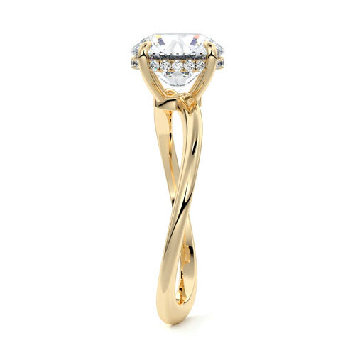 Lucia - Round Yellow Gold Lab Grown Diamond Engagement Ring | Nura Lab
