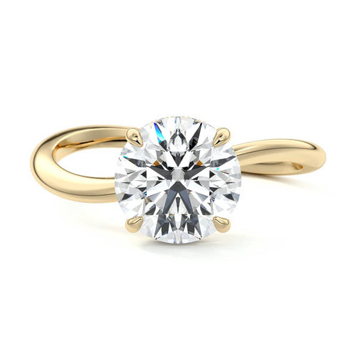 Lucia - Round Yellow Gold Lab Grown Diamond Engagement Ring | Nura Lab