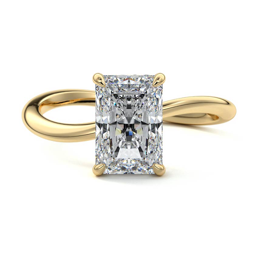 Lucia - Radiant Yellow Gold Lab Grown Diamond Engagement Ring | Nura Lab