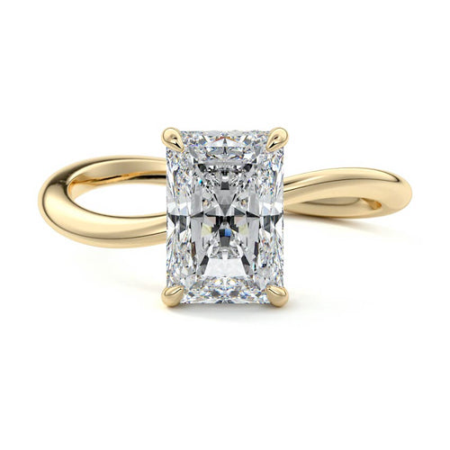 Lucia - Radiant Yellow Gold Lab Grown Diamond Engagement Ring | Nura Lab