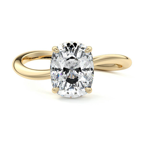 Lucia - Cushion Yellow Gold Lab Grown Diamond Engagement Ring | Nura Lab