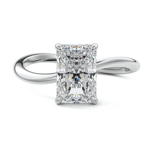 Lucia - Radiant White Gold Lab Grown Diamond Engagement Ring | Nura Lab