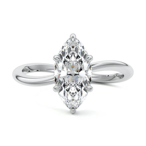 Lucia - Marquise White Gold Lab Grown Diamond Engagement Ring | Nura Lab