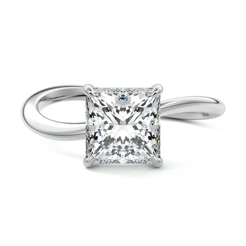 Lucia - Princess White Gold Lab Grown Diamond Engagement Ring | Nura Lab