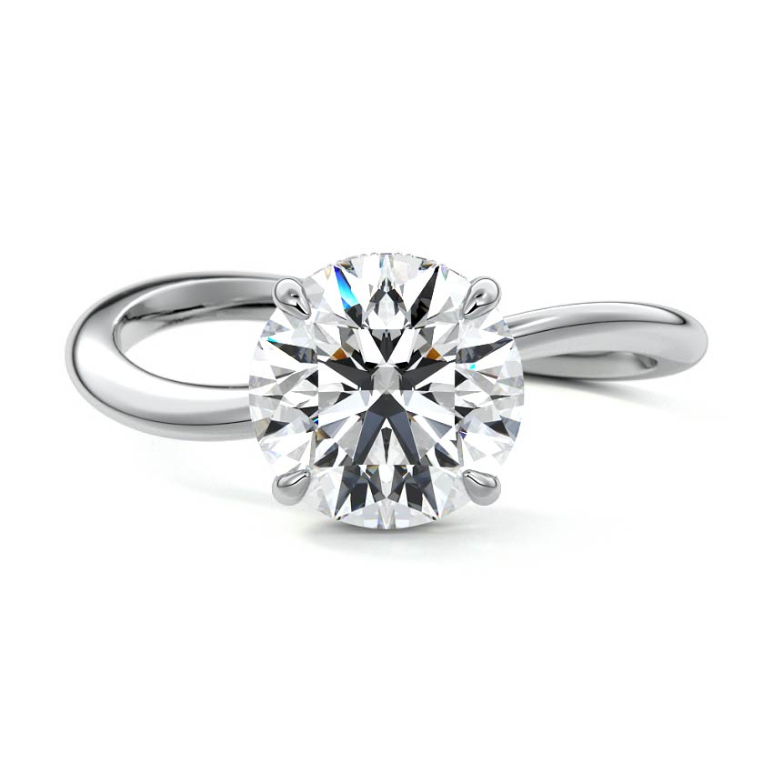 Lucia - Round Platinum Lab Grown Diamond Engagement Ring | Nura Lab