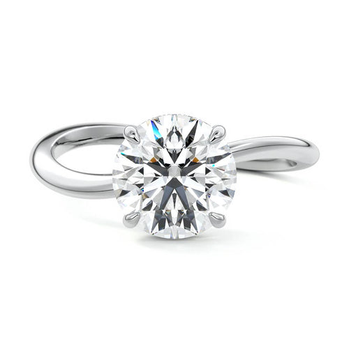 Lucia - Round Platinum Lab Grown Diamond Engagement Ring | Nura Lab