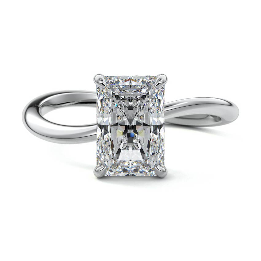 Lucia - Radiant Platinum Lab Grown Diamond Engagement Ring | Nura Lab