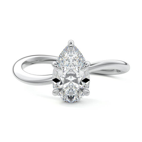 Lucia - Pear Platinum Lab Grown Diamond Engagement Ring | Nura Lab