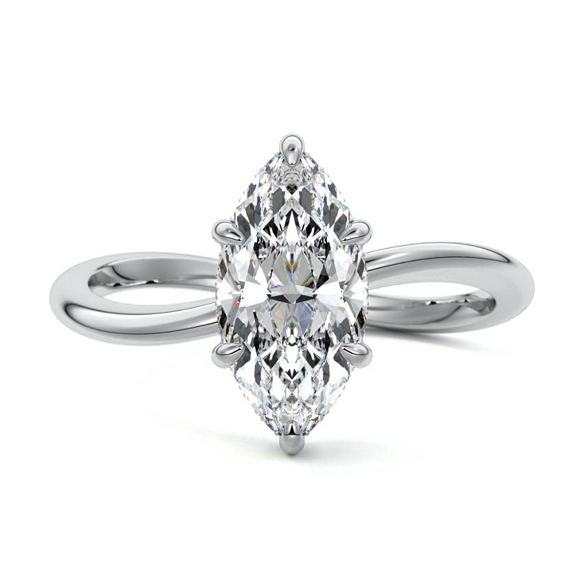 Lucia - Marquise Platinum Lab Grown Diamond Engagement Ring | Nura Lab