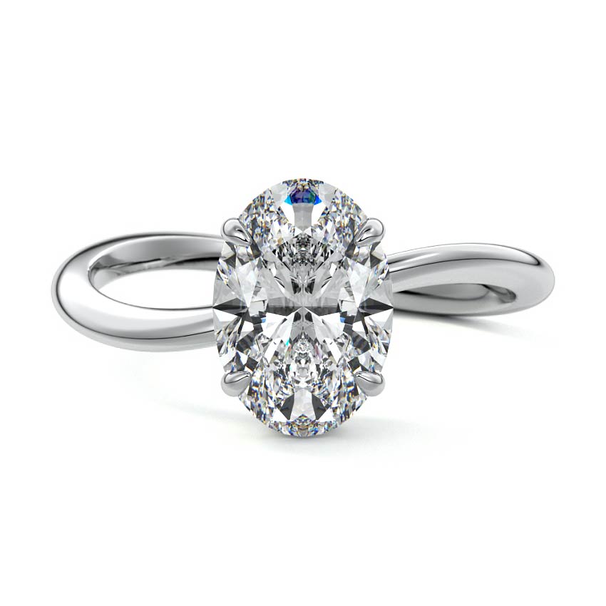 Lucia - Oval Platinum Lab Grown Diamond Engagement Ring | Nura Lab