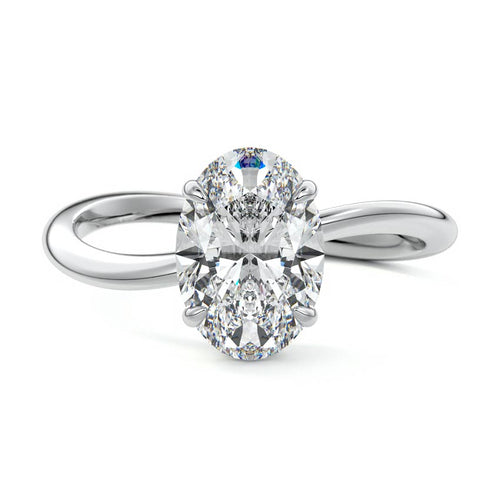 Lucia - Oval Platinum Lab Grown Diamond Engagement Ring | Nura Lab
