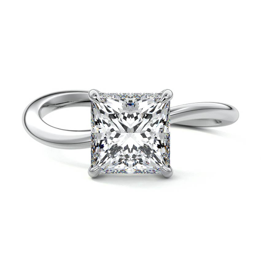 Lucia - Princess Platinum Lab Grown Diamond Engagement Ring | Nura Lab