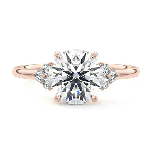 Jocasta - Round Rose Gold Lab Grown Diamond Engagement Ring | Nura Lab