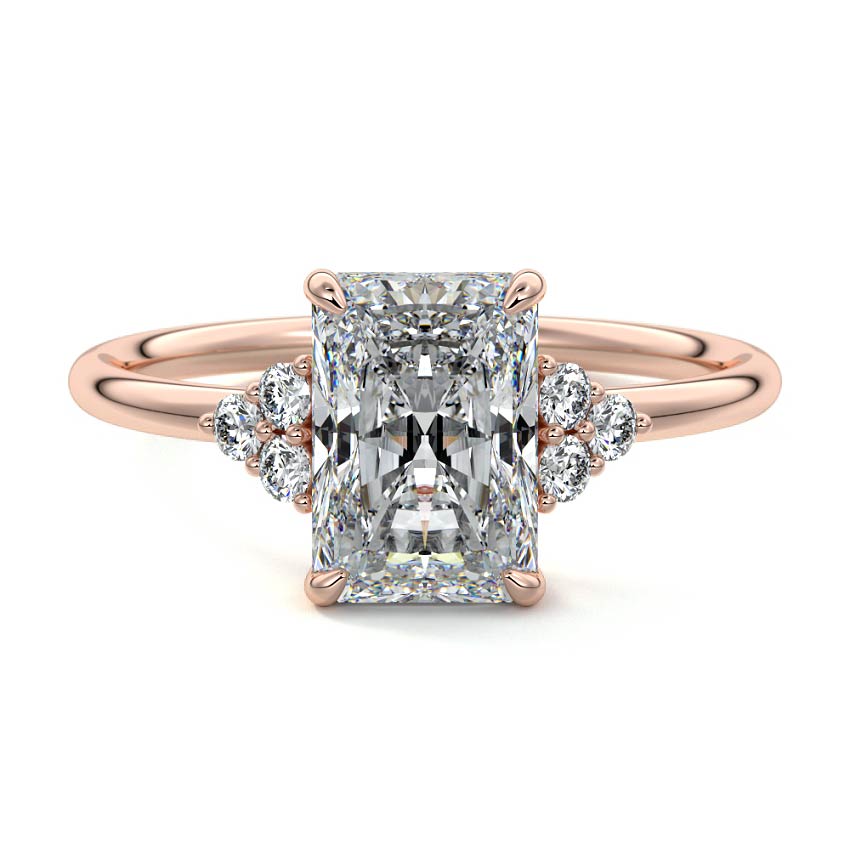 Jocasta - Radiant Rose Gold Lab Grown Diamond Engagement Ring | Nura Lab