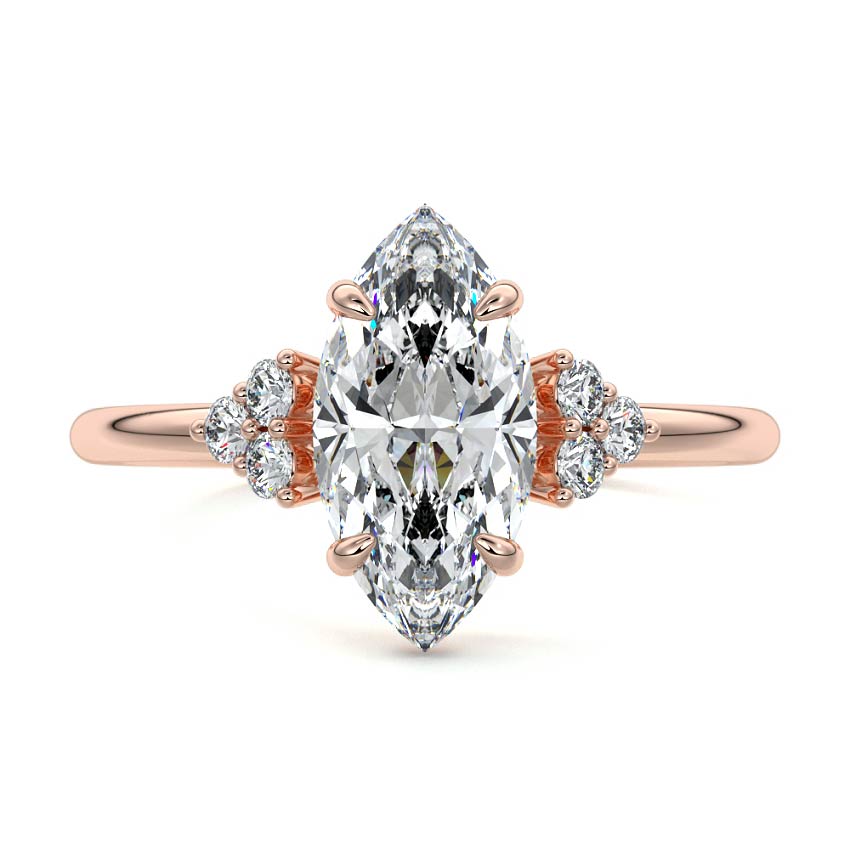 Jocasta - Marquise Rose Gold Lab Grown Diamond Engagement Ring | Nura Lab