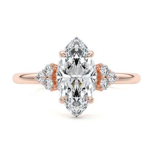 Jocasta - Marquise Rose Gold Lab Grown Diamond Engagement Ring | Nura Lab