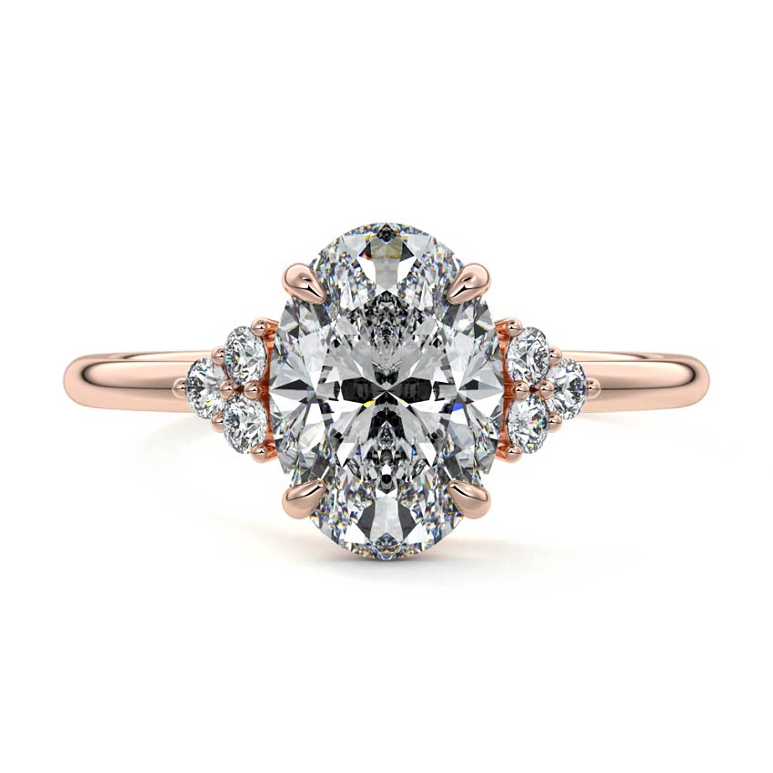 Jocasta - Oval Rose Gold Lab Grown Diamond Engagement Ring | Nura Lab