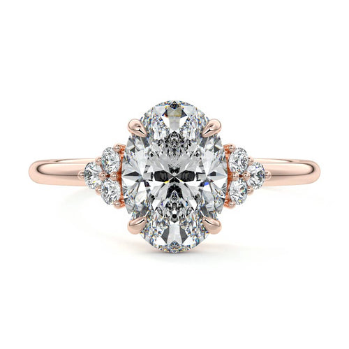 Jocasta - Oval Rose Gold Lab Grown Diamond Engagement Ring | Nura Lab