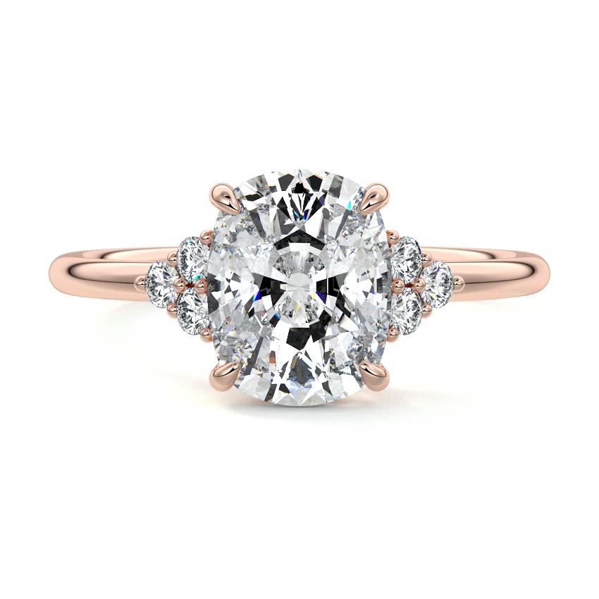 Jocasta - Cushion Rose Gold Lab Grown Diamond Engagement Ring | Nura Lab