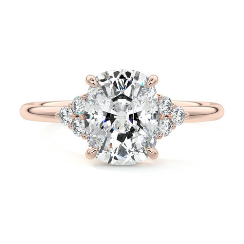 Jocasta - Cushion Rose Gold Lab Grown Diamond Engagement Ring | Nura Lab