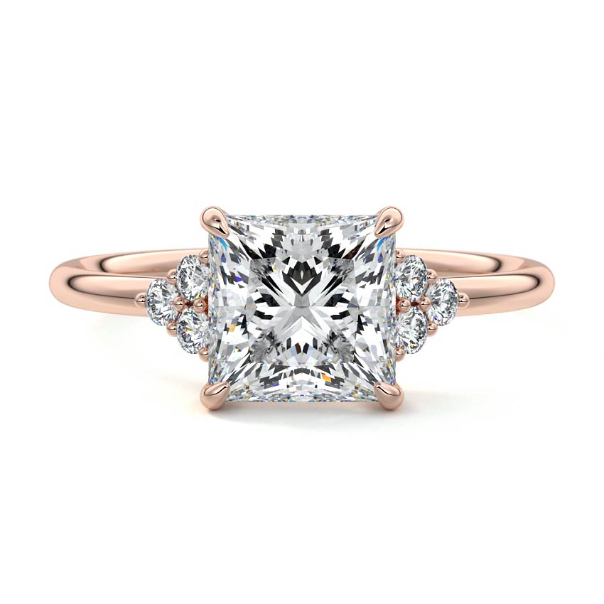 Jocasta - Princess Rose Gold Lab Grown Diamond Engagement Ring | Nura Lab
