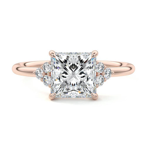 Jocasta - Princess Rose Gold Lab Grown Diamond Engagement Ring | Nura Lab