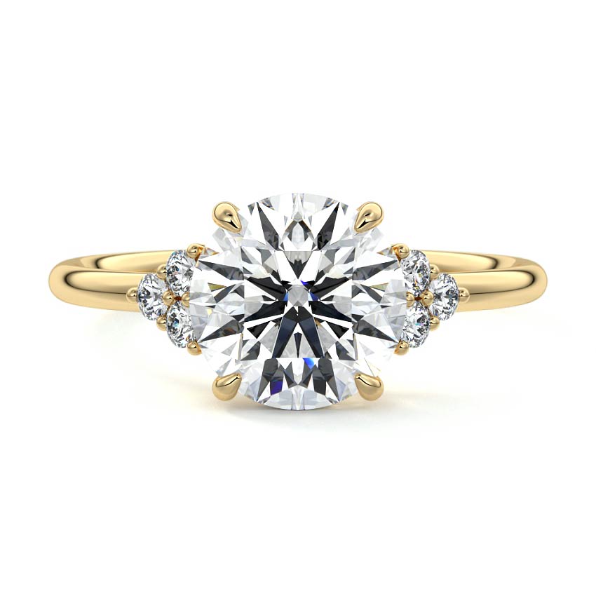 Jocasta - Round Yellow Gold Lab Grown Diamond Engagement Ring | Nura Lab