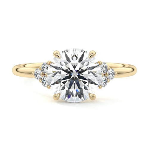 Jocasta - Round Yellow Gold Lab Grown Diamond Engagement Ring | Nura Lab