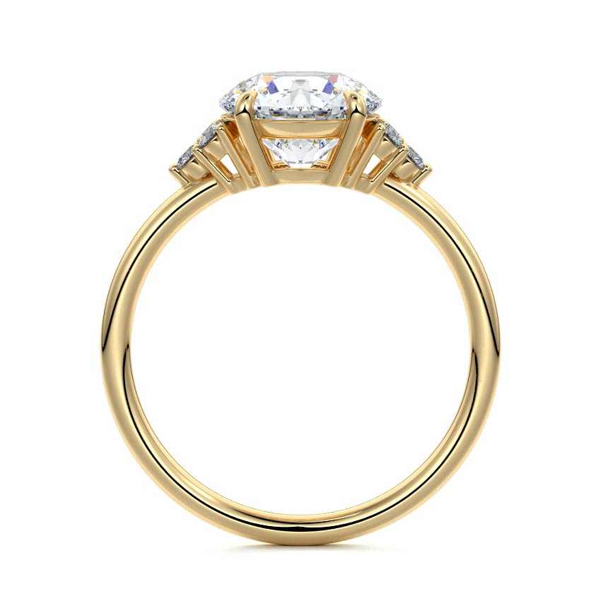 Jocasta - Round Yellow Gold Lab Grown Diamond Engagement Ring | Nura Lab