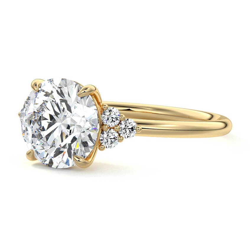 Jocasta - Round Yellow Gold Lab Grown Diamond Engagement Ring | Nura Lab