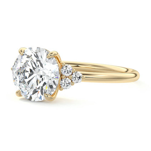 Jocasta - Round Yellow Gold Lab Grown Diamond Engagement Ring | Nura Lab