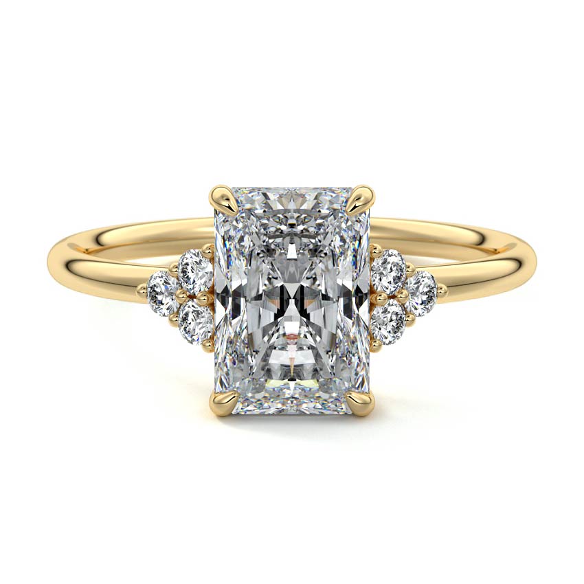 Jocasta - Radiant Yellow Gold Lab Grown Diamond Engagement Ring | Nura Lab