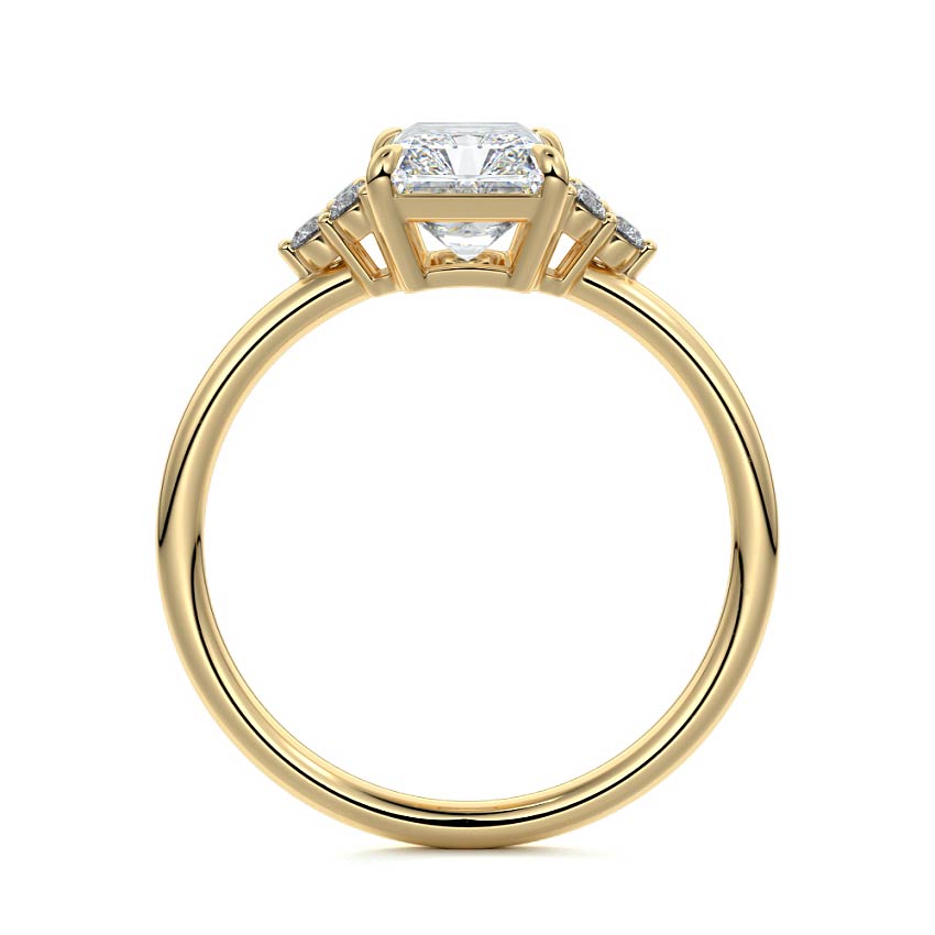 Jocasta - Radiant Yellow Gold Engagement Ring Side View | Nura Lab