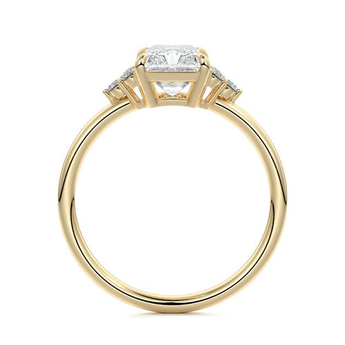 Jocasta - Radiant Yellow Gold Engagement Ring Side View | Nura Lab