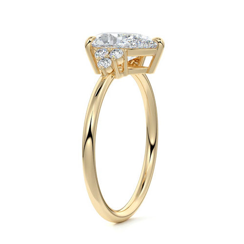 Jocasta - Pear Yellow Gold Engagement Ring Side View | Nura Lab