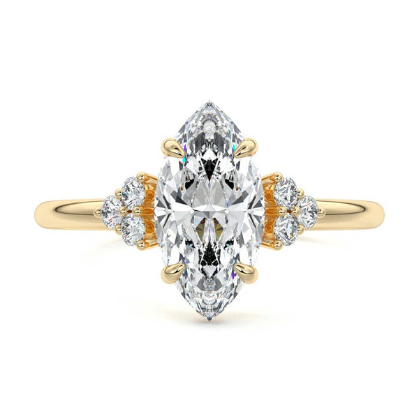 Jocasta - Marquise Side Stone Lab Grown Diamond Engagement Ring