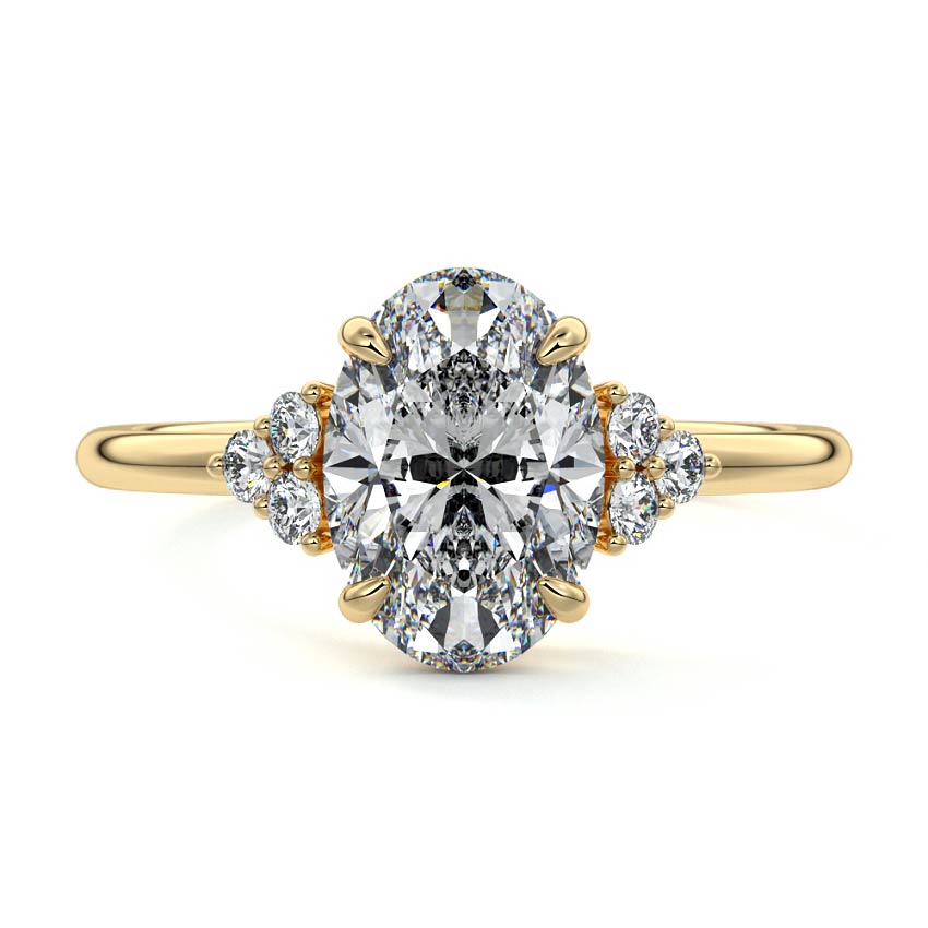 Jocasta - Oval Yellow Gold Lab Grown Diamond Engagement Ring | Nura Lab