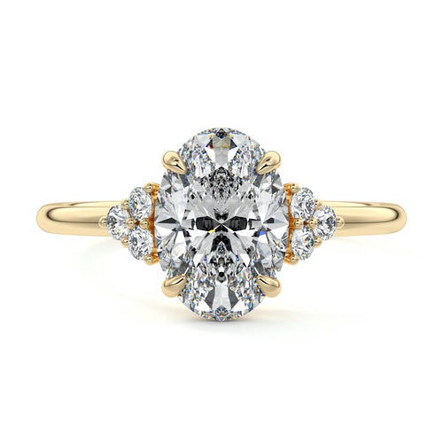 Jocasta - Oval Yellow Gold Engagement Ring Detail View | Nura Lab