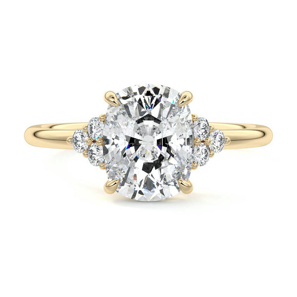 Jocasta - Cushion Side Stone Lab Grown Diamond Engagement Ring