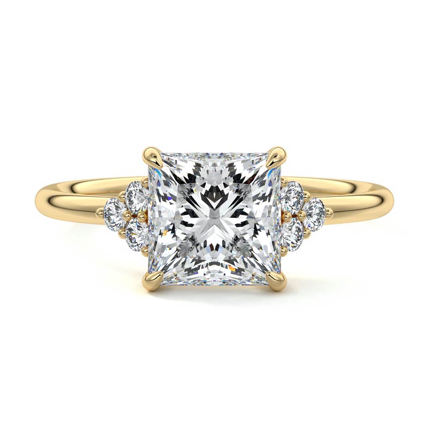 Jocasta - Princess Yellow Gold Lab Grown Diamond Engagement Ring | Nura Lab