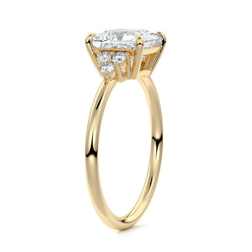 Jocasta - Princess Yellow Gold Engagement Ring Side View | Nura Lab